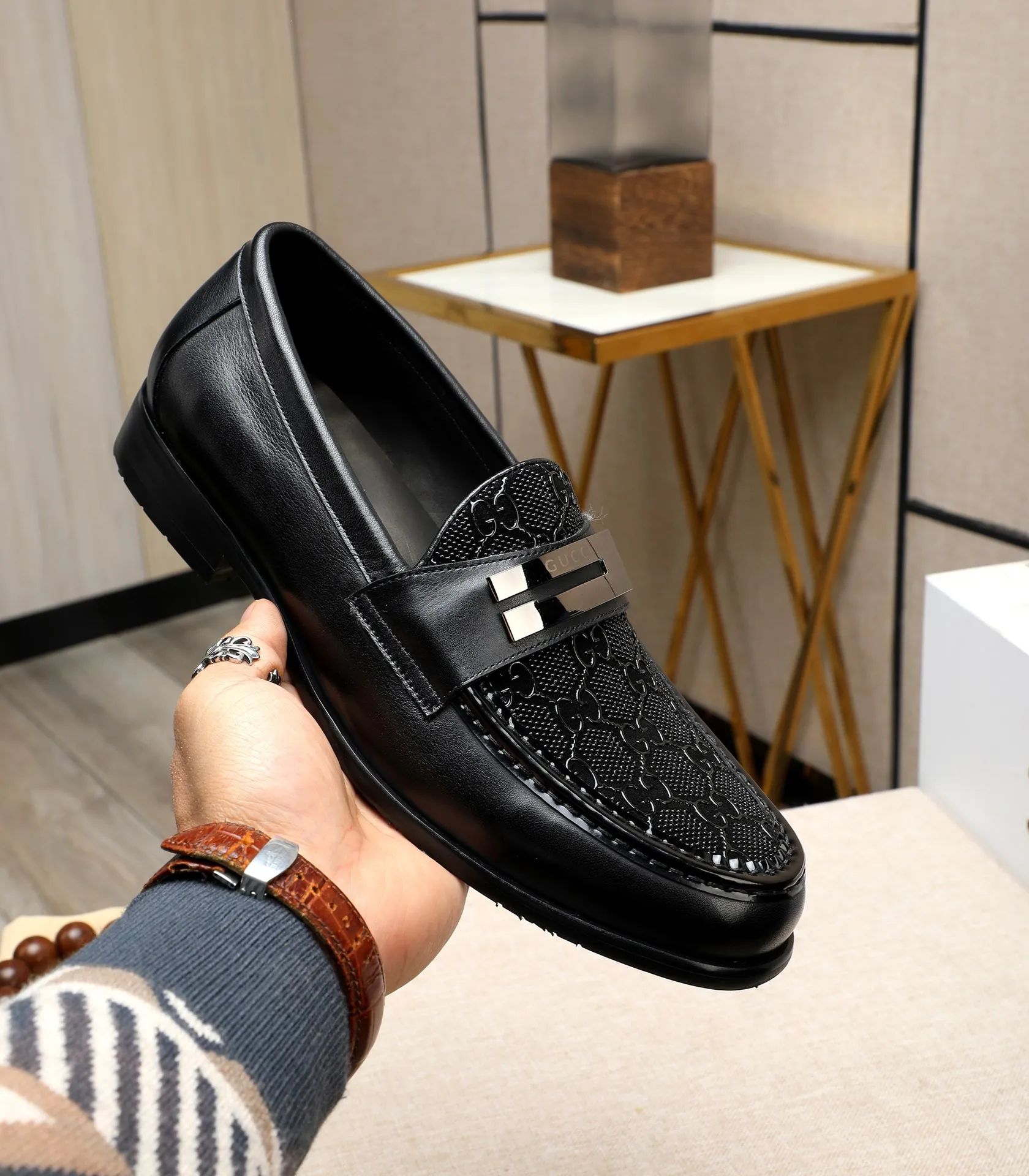 Men's shoes 💰500 📛📛 Original version (water-dyed cow lining) GUCCI official website formal shoes 🌀 Italian 🇮🇹 imported cowhide ➕ top imported water-dyed cowhide lining 💋 fine handmade original bottom, the real thing looks better when photographed in person Standard size 38-44 (45 46 customized)